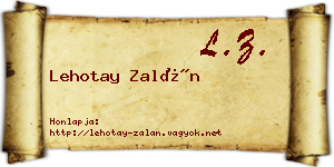 Lehotay Zalán névjegykártya